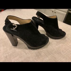 Michael Kors Black Suede Block Heels